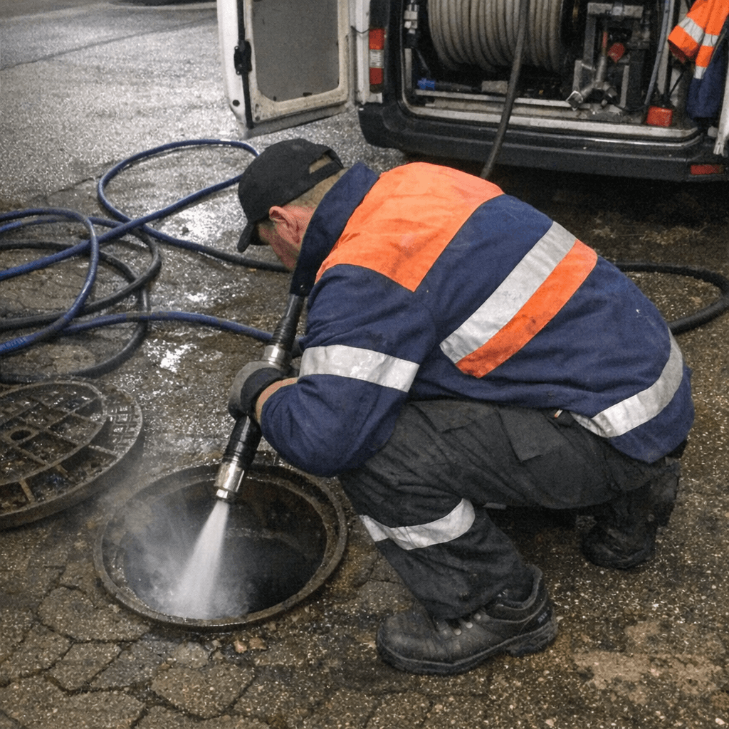 Einsatz von Hochdruckgeräten zur Säuberung von Abwassersystemen