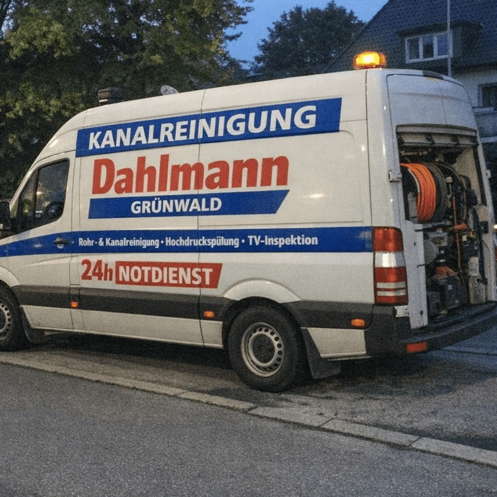 Einsatzfahrzeug für die Kanalreinigung bereit zum Notdienst in der Region
